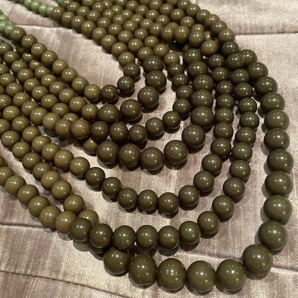 Green Shades Layered Statement Necklace Luxury Boho